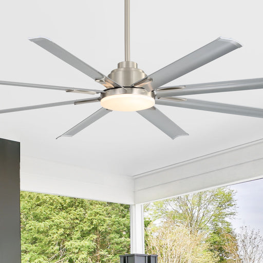 DC Motor Ceiling Fan With Dimmable Light And 8 Blade Aluminum Blades - Nickel Daily Nest