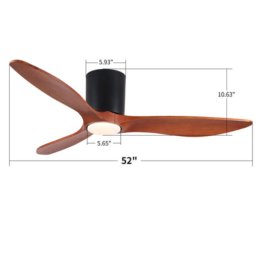 Low Profile Flush Mount Ceiling Fan With Light And Reversible Quiet Motor - Matte Black Daily Nest