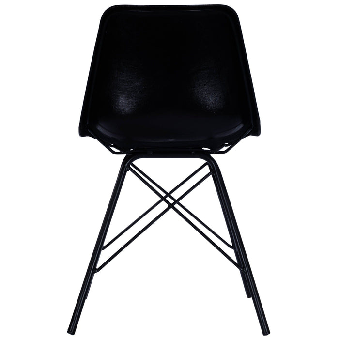 Faux Leather, Side Chair - Black