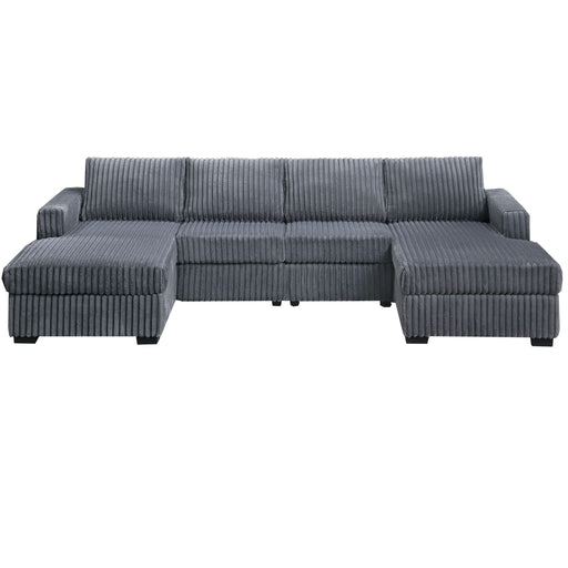 U-Shaped Sectional Set With Cushion Back Armless Chairs Right And Left Arm Chaise Home Essentials