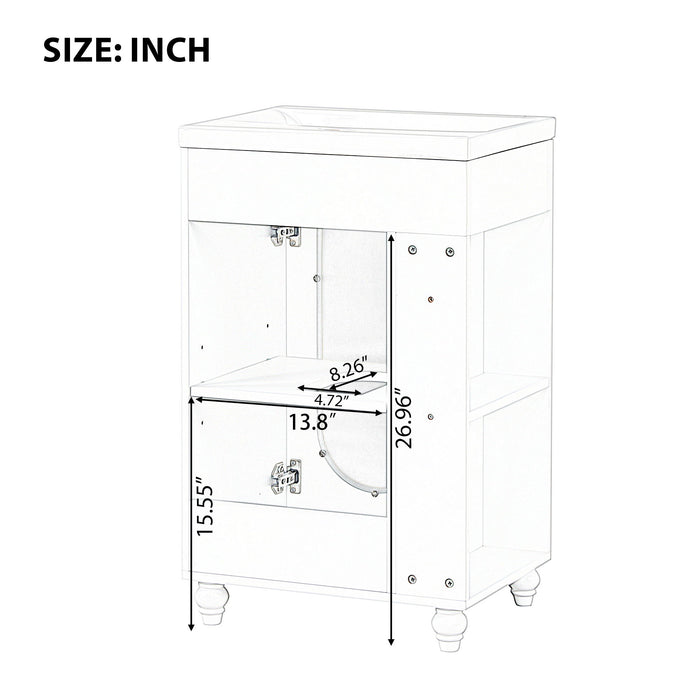 Modern Bathroom Vanity With Sink, Adjustable 2 Tier Shelf Hearth and Haven
