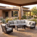 Mesa Valley - RAF/LAF Loveseat With Cushion (Set of 2) - Light Gray / Dark Brown Signature Design by Ashley®