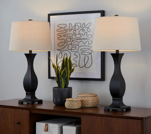 Riley - Contemporary Table Lamp (Set of 2) - Oil Rubbed Bronze / Oat Lumi Source