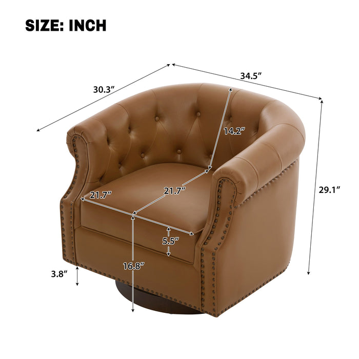 360° Swivel Accent Chair With Curved Back Noble House