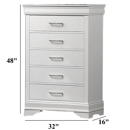 Chest, 5 Drawer Storage Furniture - White Home Essentials