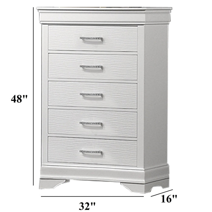 Chest, 5 Drawer Storage Furniture - White Home Essentials