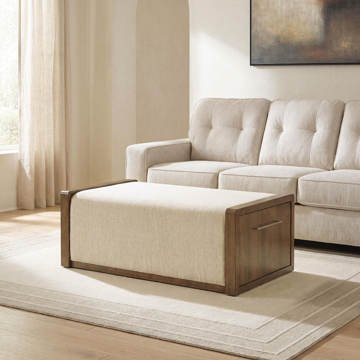 Marxmore - Upholstered Ottoman With Storage - Brown Signature Design by Ashley®