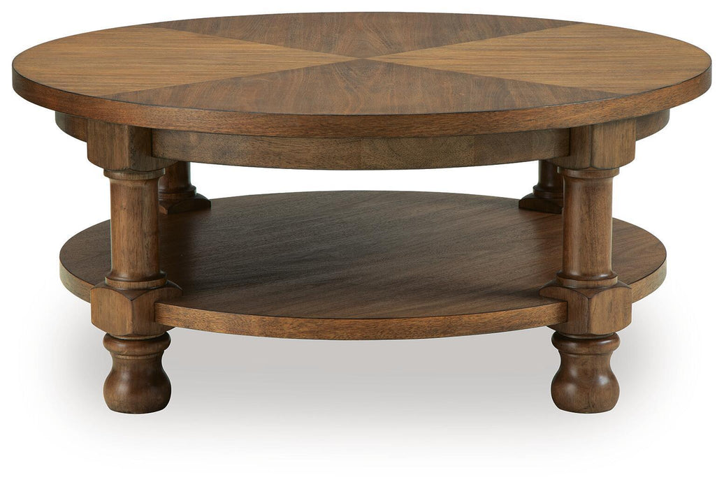 Chadworth - Round Cocktail Table - Medium Brown Signature Design by Ashley®