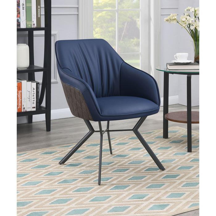 Upholstered Dining Chairs (Set of 2) Retro Bucket Seat - Blue Furniture Max