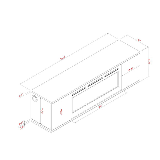 Mason - Entertainment Unit With Bluetooth Speaker And LED Lighting - Natural Global Furniture USA