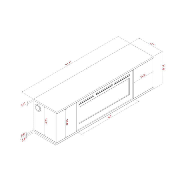 Mason - Entertainment Unit With Bluetooth Speaker And LED Lighting - Natural Global Furniture USA
