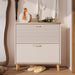 Narrow - Entryway Shoe Storage Cabinet With 2 Flip Drawers Legs - Natural / White Home Essentials