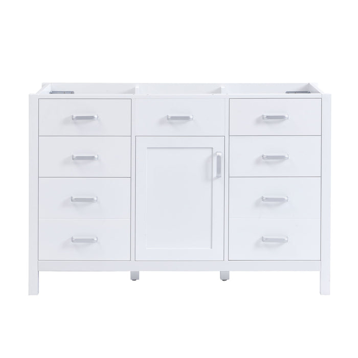 46.5" Modern Bathroom Vanity Cabinet Only, Soft Close Door & 6 Drawers - White Noble House