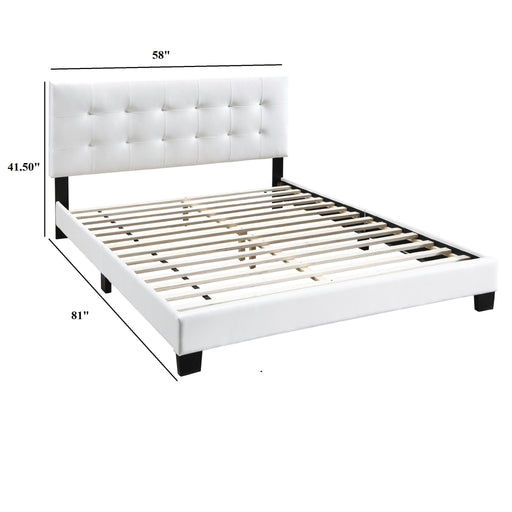 Modern Style Bed With Upholstered Rectangle Headboard Home Essentials