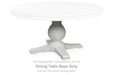Greddinton - Round Dining Room Table Base - White Signature Design by Ashley®