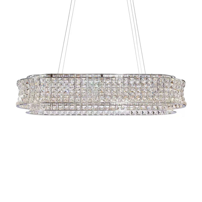 Michael Amini Lighting - Galaxy Oval LED Crystal Chandelier - Chrome Michael Amini
