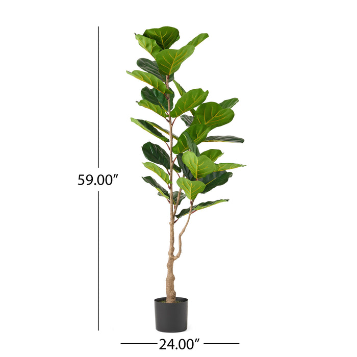 Nh-Bc Furnishings - Artificial Fiddle Leaf Fig Tree - Green