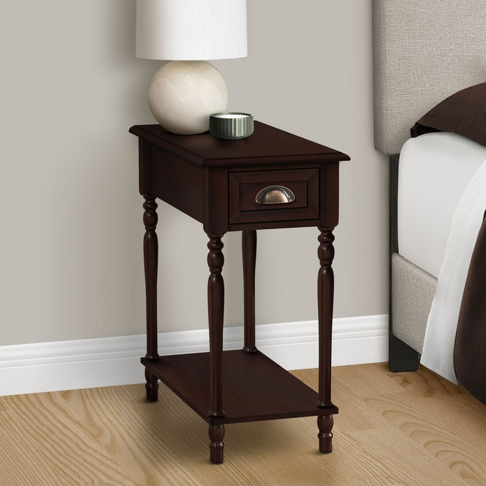 Accent Side Table, 2 Tier, Storage Drawer, Stylish Traditional Design 8th Street