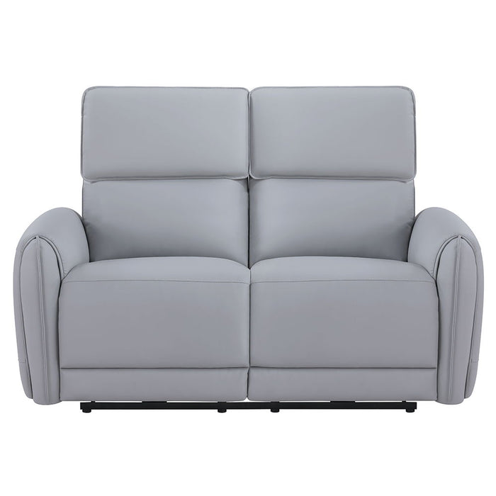 Jeromie - Power Motion Loveseat With USB Port - Gray Synthetic Leather