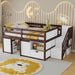 Low Loft Bed Frame With Built In Stairs, Storage Drawer, Shelf And 7 Color LED Light Home Essentials