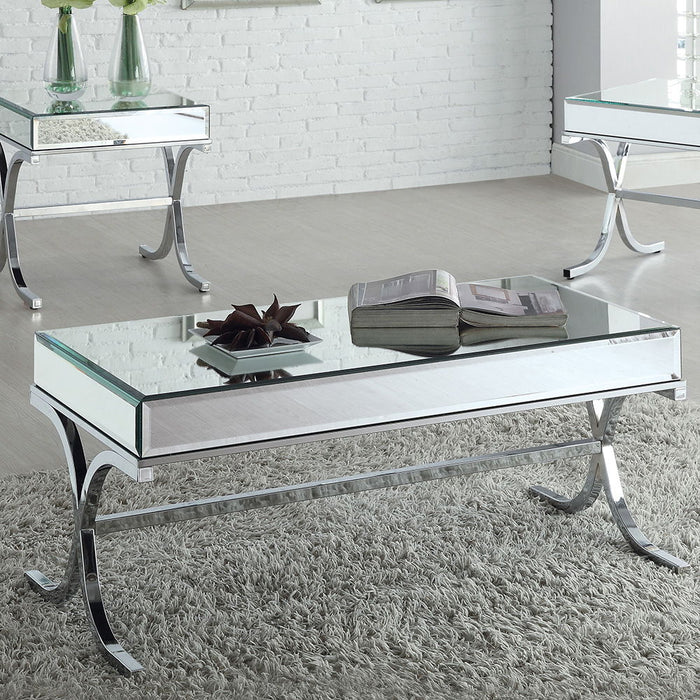 Yuri - Coffee Table - Mirrored & Chrome