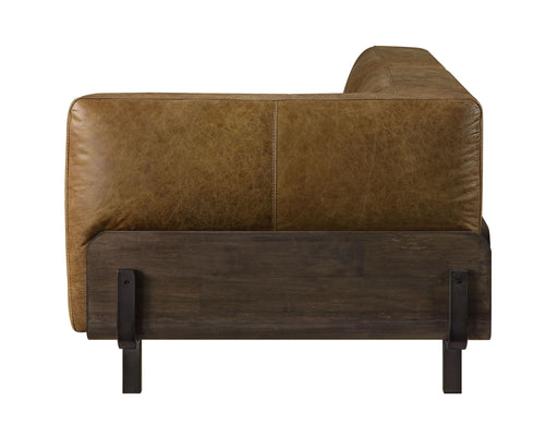 Blanca - Sofa - Chestnut Top Grain Leather & Rustic Oak ACME