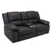 Reclining Console Loveseat - Black - Fabric Emerald Home