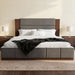 Modern Upholstered Platform Bed With Extended Headboard Hearth and Haven