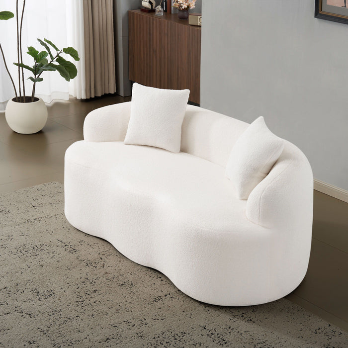 Curved Loveseat Sofa With Round Armrest Home Essentials