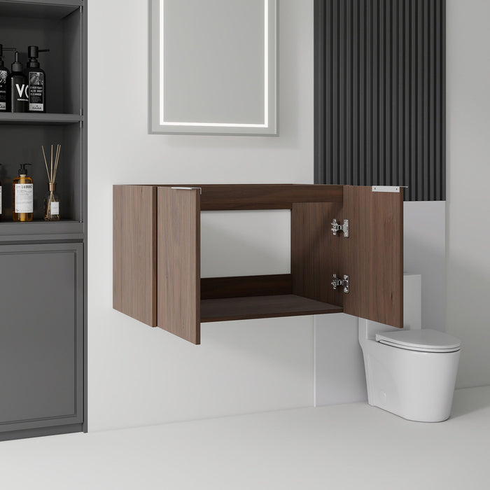 Floating Bathroom Vanity Cabinet With Soft Close Double Doors, Spacious Interior Storage, Wall Mounted, Cabinet Only Home Essentials