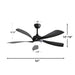 52" Low Profile Ceiling Fan With Remote Control Lights DC Motor For Patio Living Room - Black Daily Nest