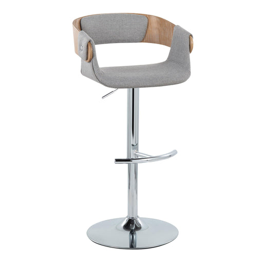 Elisa - Mid-Century Modern Adjustable Barstool With Swivel With Rounded T Footrest (Set of 2) - Gray Lumi Source