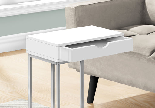 Accent Table, C - Shaped Modern - White 8th Street