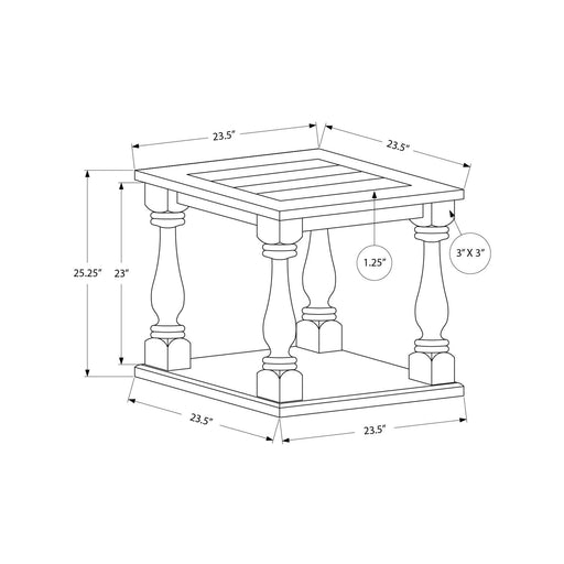 Accent Table, 2 Tier, Square, Traditional - Espresso 8th Street
