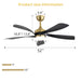 52" Indoor Ceiling Fan With 3 Color Dimmable LED Light Blades, Reversible DC Motor, Remote Control Daily Nest