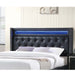 Modern Bed With LED Lights, Charging Port, Tufted Headboard Home Essentials
