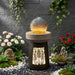 Outdoor Water Fountain, Warm LED Light - Brown Daily Nest