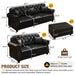 Upholstered Sofa With Nailhead Trim, Rolled Armrests With Ottoman Home Essentials