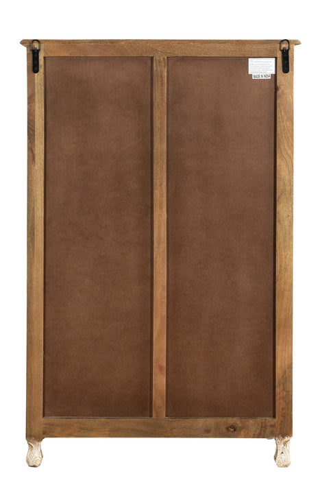 Solid Wood Six Drawer Chest - Beige