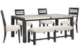 Plum Creek - 6 Piece Rectangular Dining Table Set Magnussen Furniture