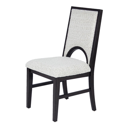 Upholstered Dining Chairs With Arched Cutout Backrest (Set of 2) - Black / White Home Essentials