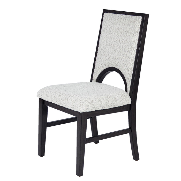 Upholstered Dining Chairs With Arched Cutout Backrest (Set of 2) - Black / White Home Essentials
