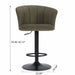 Swivel Bar Stool With Curved Upholstered Backrest And Footrest - Green Home Essentials
