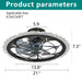 Caged Ceiling Fan & Remote Controlled Dimmable LED Lights, Flush Mount Fan, Low Profile Design - Antique Black Daily Nest