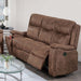 1 Piece Manual Motion Sofa Console Loveseat With Plush Back Cushion And Hidden Cup Holder - Walnut Home Essentials