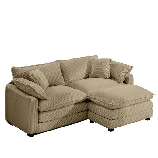 Oversized Modular Cushion Sofa With Ottoman, Low Back, Deep Seating Sofa Set Home Essentials