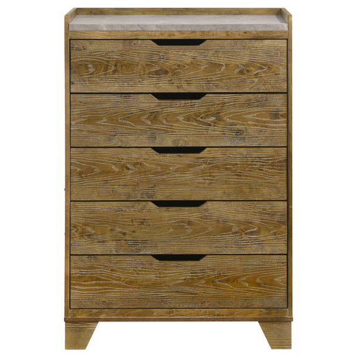 Packard - 5 Drawer Chest - Oak Furniture Max