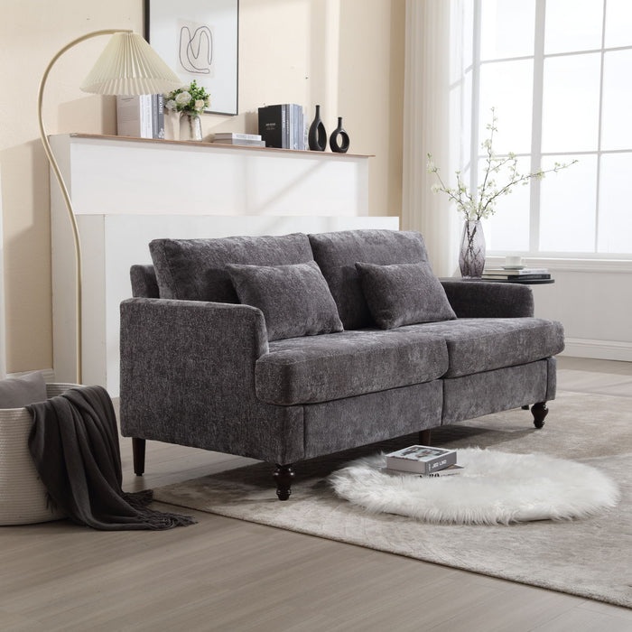 Coolmore Modern Chenille Fabric Loveseat, 2 - Seat Upholstered Loveseat Sofa Modern Couch - Gray