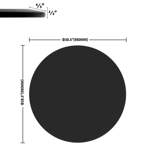38.6" Round Tempered Glass Table Top Glass Beveled Polished Edge Home Essentials