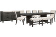 Plum Creek - 9 Piece Extendable Trestle Dining Table Set Magnussen Furniture